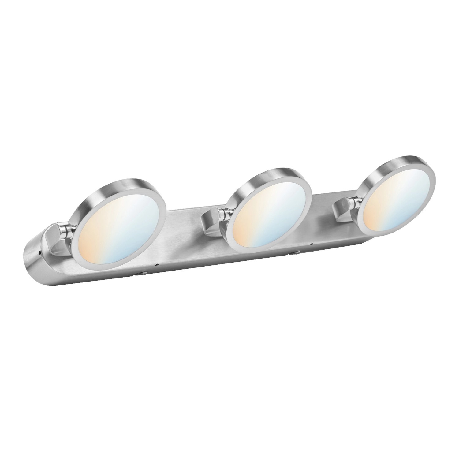 Ledvance Sun@Home Smart+ Badleuchte, silberfarben, mit drei runden LED-Spots für stimmungsvolles Licht.