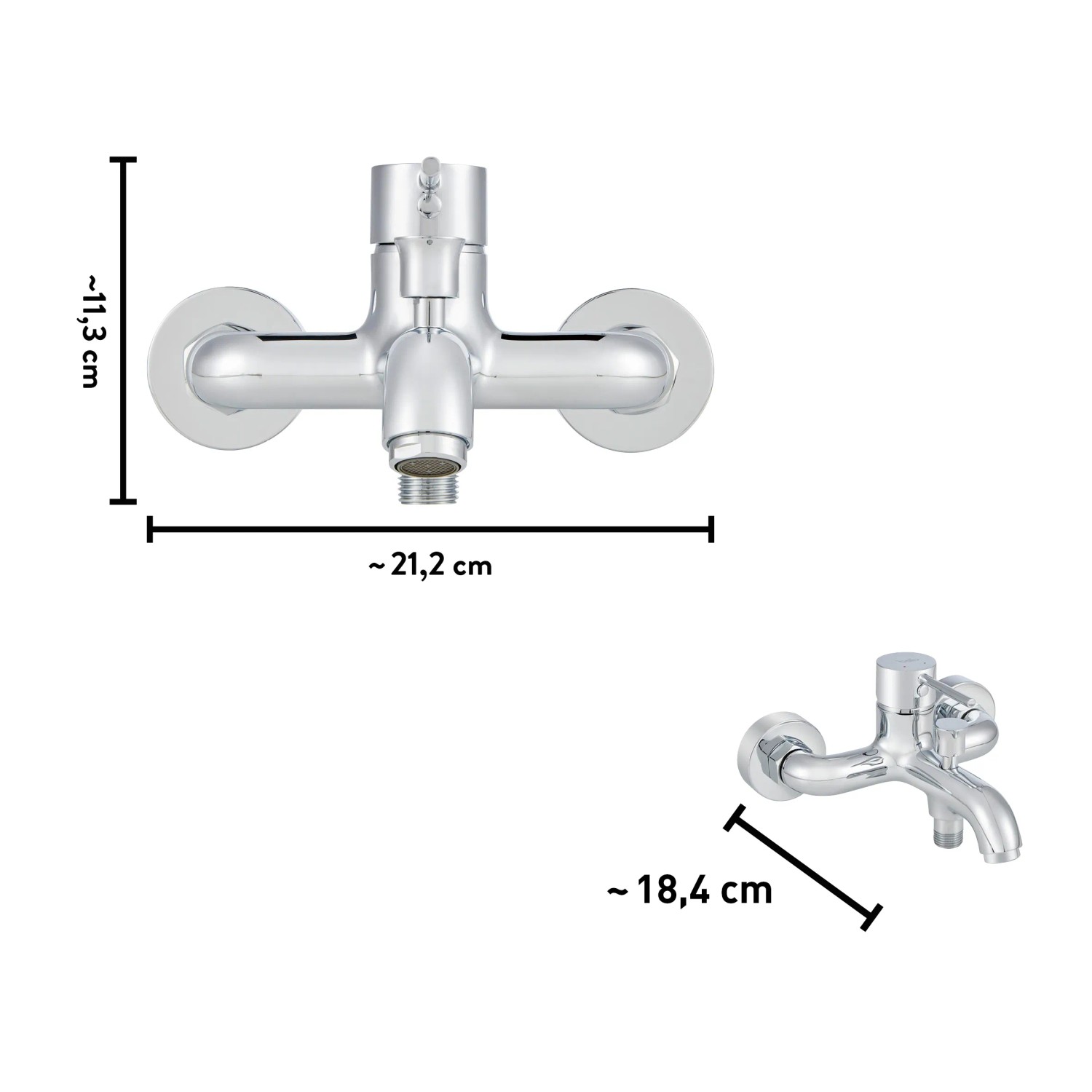 baliv Wannenarmatur WA-2610 Chrom, Aufputz-Wannenarmatur mit Einhebelmischer und S-Anschlüssen.