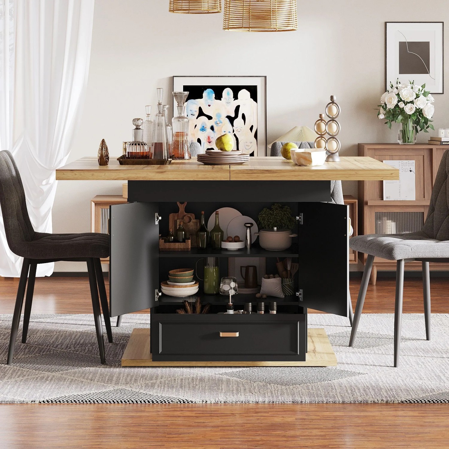 okwish Ausziehbarer Esstisch Holztisch für Küche/Esszimmer 110 x 80 cm Natur kaufen bei OBI