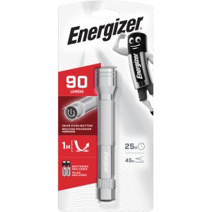 Energizer LED Taschenlampe aus Metall, inkl. Batterien (2xAA), 50 Lumen, 36m Reichweite.