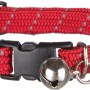 Rotes Jollypaw Katzenhalsband XL aus Nylon mit Reflektor und Glöckchen.