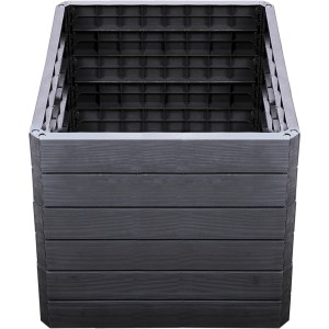 Garantia Hochbeet Ergo Quadro L 75 Wood, Kunststoff-Hochbeet in Holzoptik, 80x80x75 cm.