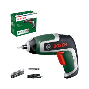 Bosch IXO 7 Akkuschrauber Set mit Akku, Ladekabel, Bits und Box.