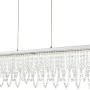 Chromfarbene LED-Pendelleuchte SCALA mit Kristallbehang, dimmbar und mit Fernbedienung.