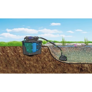 Pontec MultiClear Set 8000: Teichfilter-Set mit Pumpe und UVC-Klärer für Teiche bis 8000 Liter.