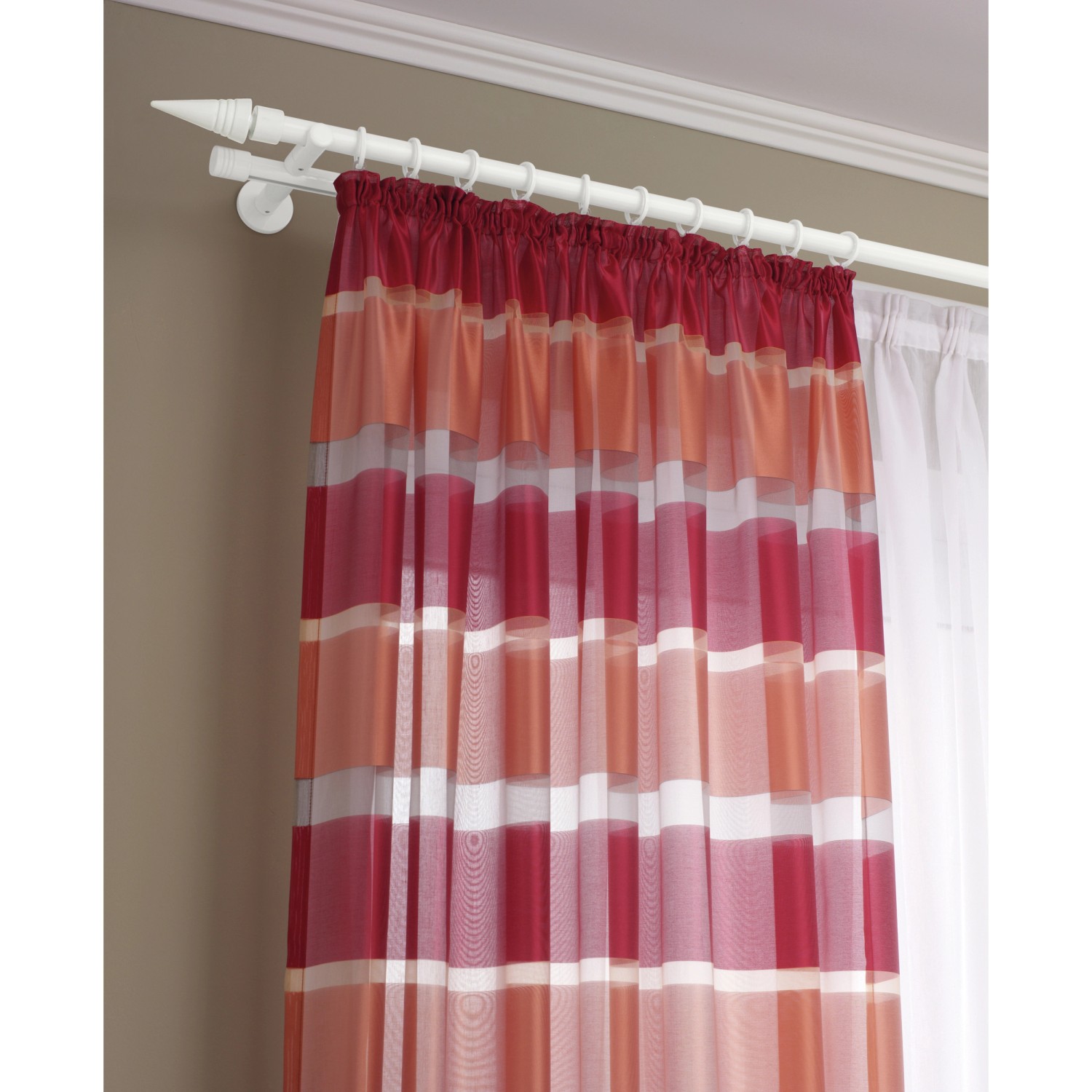 Gardinia Endstück Chicago Spitze, 2er-Pack, weiß, für 20 mm Stangen. Dekorative Stilgarnitur-Abschlüsse.