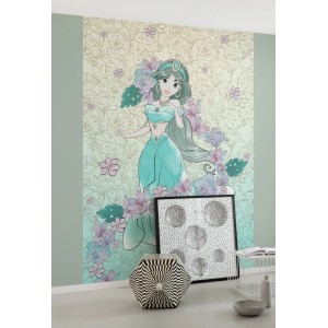 Komar Vlies Fototapete Jasmin Pale Flowers, 200x280 cm, mit Jasmin Motiv für Kinder- und Schlafzimmer.