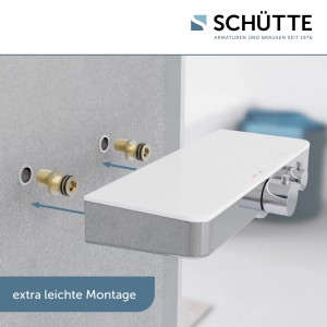 Schütte Thermostat-Duscharmatur Ocean Chrom-Weiß mit Ablage und einfacher Montage.