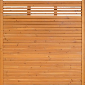 Sichtschutzzaun-Element, Typ 138, 180x180 cm, Kirschbaumfarben, aus lasiertem Fichtenholz.