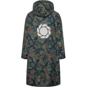 Gardena Damen-Regenjacke mit floralem Muster und Kapuze, Arbeitskleidung.