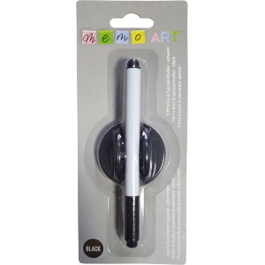 Memo-Art Stifthalter mit Stift, schwarz/weiß, für Memoboards.