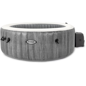 Intex PureSpa Greywood Deluxe aufblasbarer Whirlpool, Ø 196 cm, mit Steuereinheit.