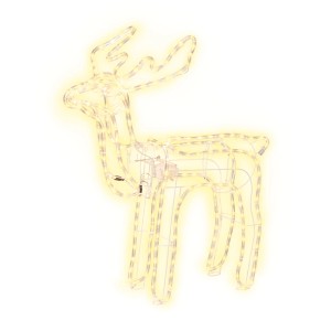 OBI LED-Rentierfigur, warmweiß beleuchtet, mit beweglichem Kopf. Außen-Weihnachtsdekoration mit Timerfunktion.