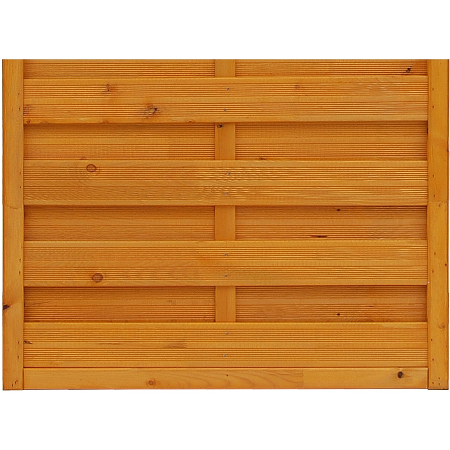 Sichtschutzzaun Element München, Pinienfarben, aus Kiefernholz mit geriffelten Brettern.