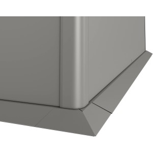 Biohort Mähkante, 1,5 m, Quarzgrau-Metallic, Detailansicht am Hochbeet.