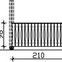 Technische Zeichnung: Skan Holz Brüstung Balkonschalung 210x96 cm, Fichte Eiche hell, Zubehör für Lauben & Pavillons.