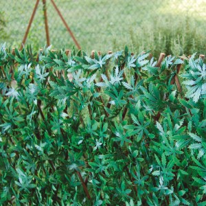 Grüne Tenax Kunsthecke Divy 3D X-Tens Acer Palmatum als Balkonsichtschutz, 1x2m.