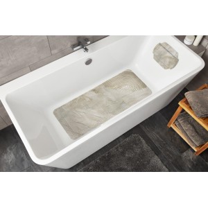 Kleine Wolke Wanneneinlage Art, 36x92 cm, Natur, in Badewanne. Rutschfeste Badewannenmatte mit Reliefmuster.