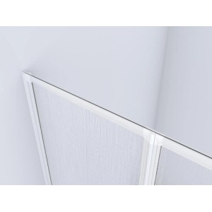 Aurlane Badewannenfaltwand White Cloud, 3-teilig, weißer Rahmen, gefrostetes Glas.