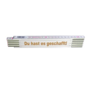 Stabila Zollstock mit Lasergravur "Du hast es geschafft", 2 m, Messwerkzeug.
