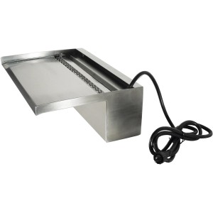 Ubbink Niagara LED Wasserfall für Teich, 60cm breit, aus Edelstahl mit Trafo und 35 LEDs.