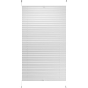 Weißes Thermo-Spannplissee Toledo 60x130 cm für Fenster, ohne Bohren montierbar.