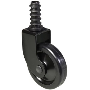 Schwarze Wagner Teewagenrolle mit Stift und Hülse, Ø 50mm, Tragkraft 25kg.