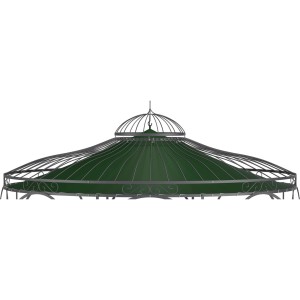 Eleo Sonnensegel Florenz Ø 370 cm für Pavillon Florenz Dunkelgrün