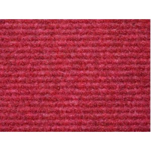 Roter Teppichboden Mosaik als Meterware mit Schaumrücken, Detailansicht.