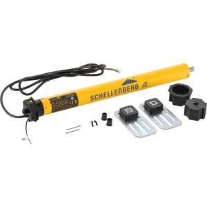 Schellenberg Funk-Rolladenmotor Maxi Premium 10 Nm mit Zubehör für Rollladenantriebe.