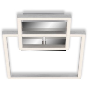 Eckige Briloner LED-Deckenleuchte in Chrom-Alu, drehbar und dimmbar.
