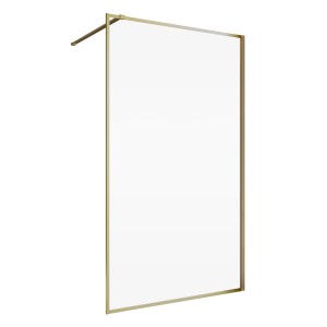 Schulte Duschwand Walk In Trend 2.0 mit Goldrahmen, 200x90 cm, für barrierefreies Duschen.