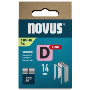 Novus Feindrahtklammern D 53 F, 14 mm, 600 Stück, verzinkt für Tacker.