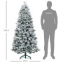 Beschneiter HOMCOM Weihnachtsbaum 180cm hoch, 97cm breit, mit Tannenzapfen und grünem Metallständer. Festliche Weihnachtsdekoration.