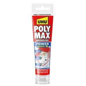 Tube UHU Poly Max Montagekleber Power Transparent, Baukleber für innen & außen.