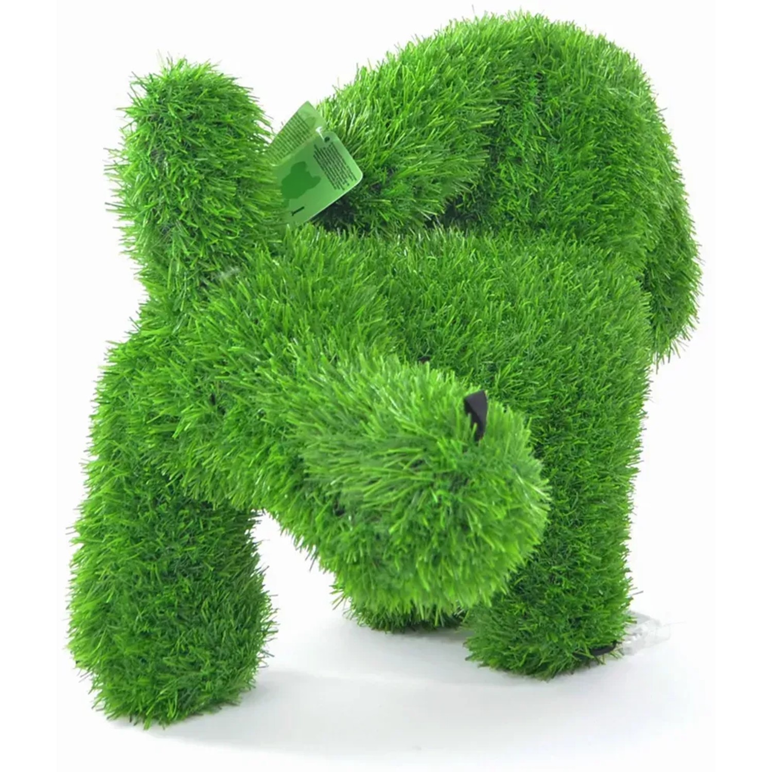 Grüne AniPlants Gartenfigur Hund, pinkelnd, 35 cm. Dekorative Gartendeko im Gras-Look.