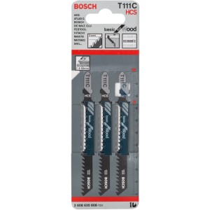 Bosch Stichsägeblätter Pro T 111 C, 3 Stück, für Holz, geeignet für Stichsägen.