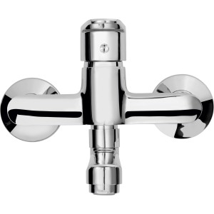 Chrom Küchenarmatur KI-1130 zur Wandmontage, Einhebelmischer mit schwenkbarem Auslauf.