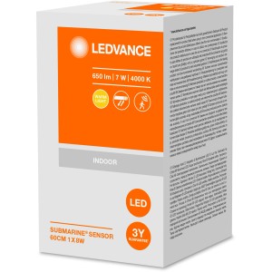 Verpackung der Ledvance LED-Feuchtraumleuchte Submarine 60cm mit Bewegungsmelder.