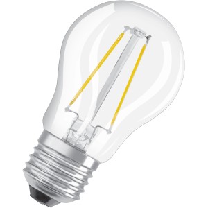 Osram E27 LED Leuchtmittel in Tropfenform, 4W, warmweißes Licht.