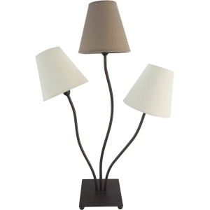 Näve Tischleuchte 3-flammig Fango Beige-Braun