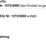 Sicherheitsdatenblatt-Ausschnitt: Keine Einstufung gemäß CLP-Verordnung.