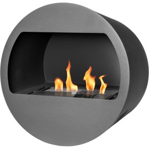 Aduro Bioethanol-Ofen B2 aus Stahl, runder Deko-Kamin mit Flammen.