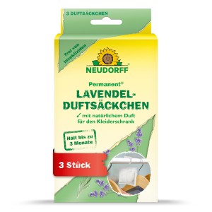 Neudorff Lavendelduftsäckchen Permanent, 3 Stück, zur Mottenabwehr im Kleiderschrank.