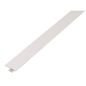 Weißes H-Profil aus Kunststoff, 20x45x1000 mm, für Baukonstruktionen und Maschinen.