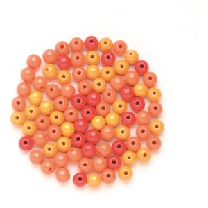 Holzperle Ø 6 mm, 118 Stück Orange-Mix FSC®