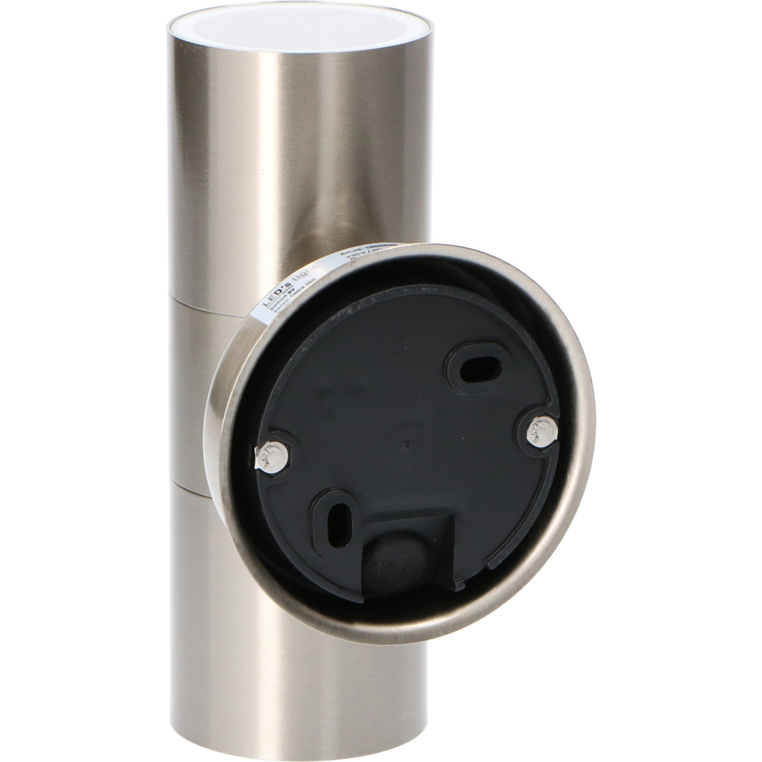 LED`s light Außenwandleuchte, rund, 2-flammig, Edelstahlgehäuse.