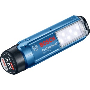 Bosch Professional Akku-Lampe GLI 12V-300 Solo, blaue Handleuchte mit LED-Licht.