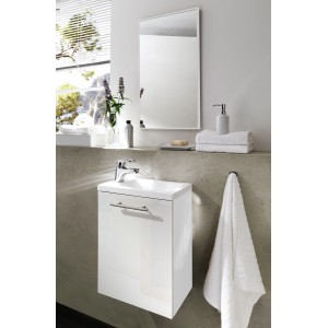 Posseik Badmöbel-Set Alexo, 2-teilig, weiß, mit Waschbecken und Unterschrank für das Gäste-WC.