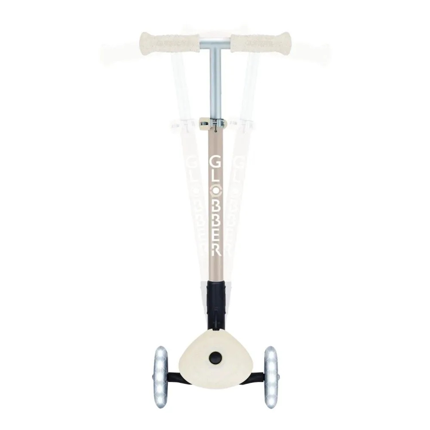 Globber Primo Foldable Lights Tretroller 120/80 mm ABEC 5 3-Rädrig Höhenverstellbar LED-Rollen Kokos Weiß_5
